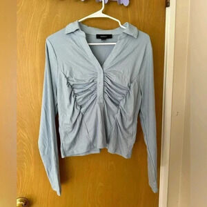Dressy long sleeve button up top